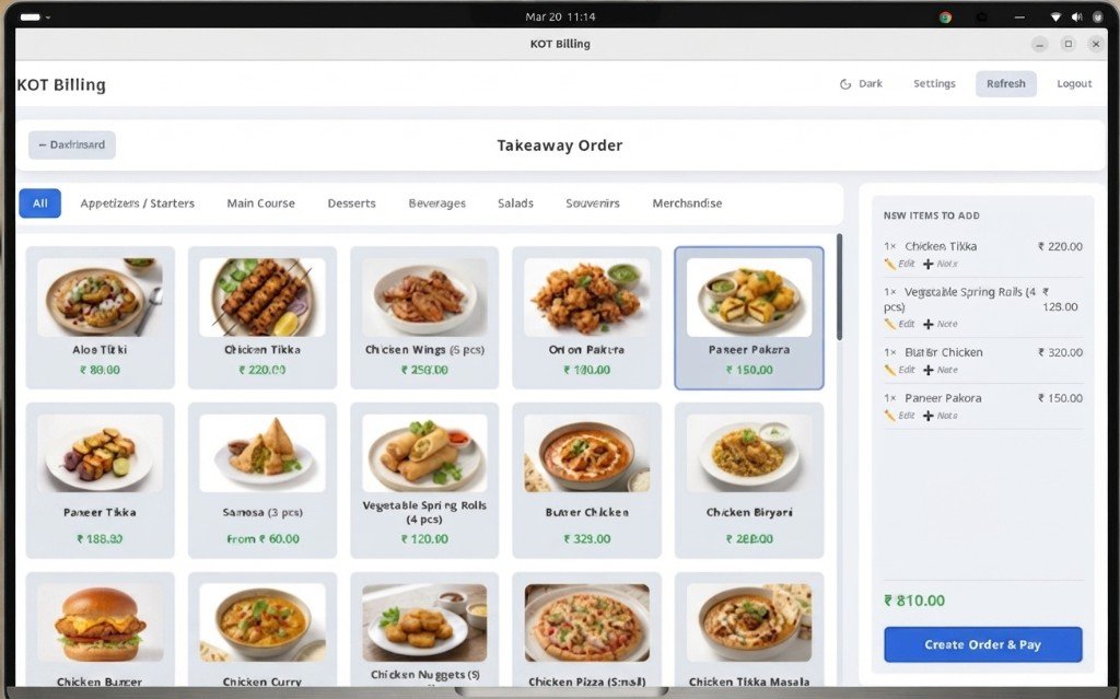 myKitchenMate restaurant POS dashboard